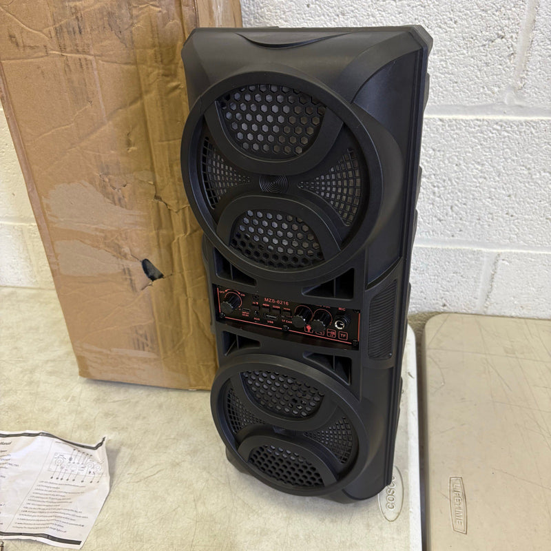 LED Lighting Bluetooth Portable Speaker Karaoke Machine - Black MZS-6216