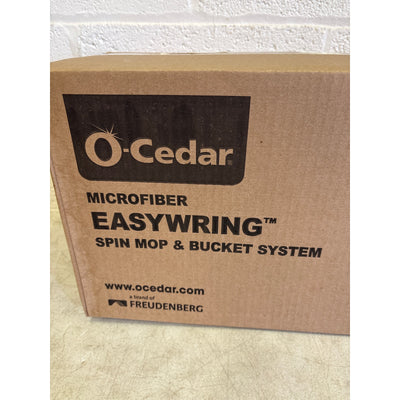 O-Cedar EasyWring Microfiber Spin Mop, Bucket Floor Cleaning System, Red, Gray
