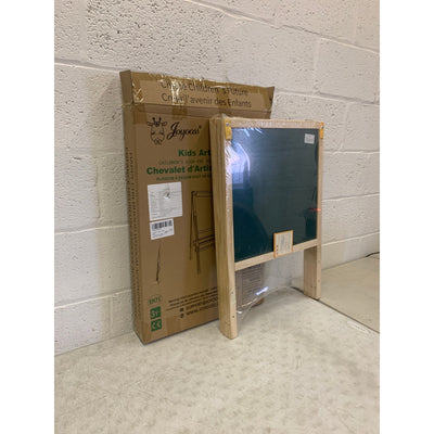 Joyooss Kids Easel Wooden Double-Sided with Paper Roll, Markers, Magnets, Clips, Eraser & MORE