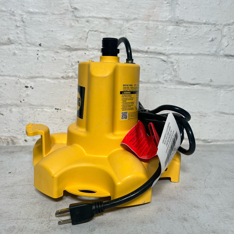 Wayne WWB Series Utility Pump, 4.8 A, 120 V, 1/6 hp, 3/4 in Outlet, 1010 gph