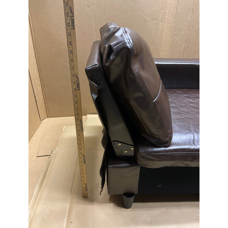 31 x 31 x 26" Leather Chair with Ottoman Footrest, Living Room Furniture, Brown