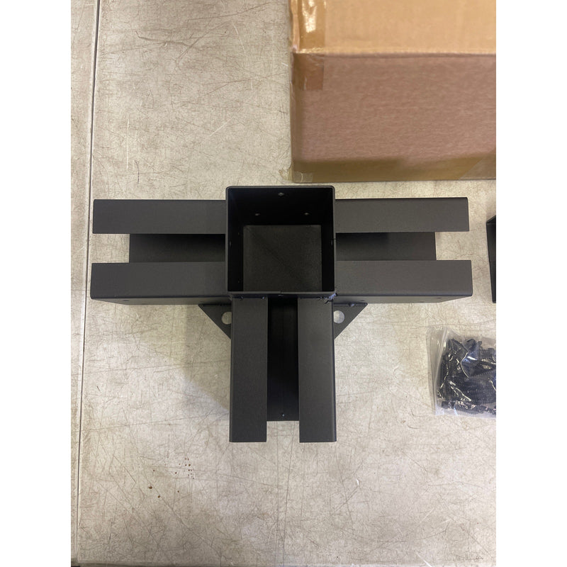 SET-of-2 4"x4" Post Base Steel 4 Way Large Right Angle Corner Base Bracket Post