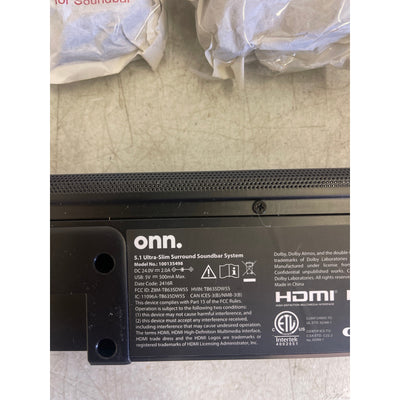 Onn. 5.1 36" Ultra-Slim Surround Soundbar System Subwoofer & Satellite Speakers