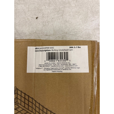 Whitmor Rolling White Wire Underbed Cart Under Bed Storage w Wheels 25"x25"x6.5"