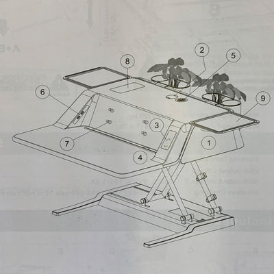 FlexiSpot Motorized Sit-Stand 30" Workstation w Side Storage GRAY EM6MG