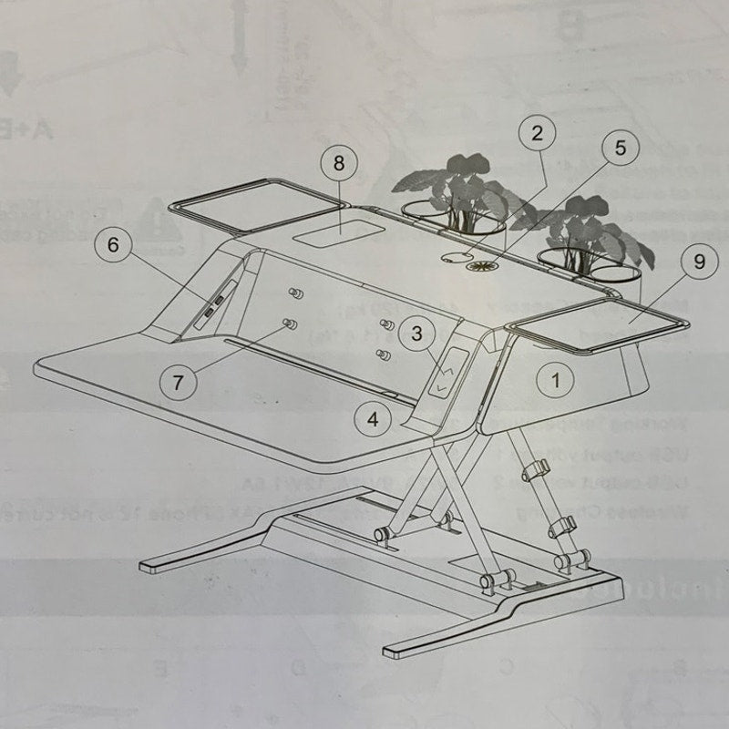 FlexiSpot Motorized Sit-Stand 30" Workstation w Side Storage GRAY EM6MG