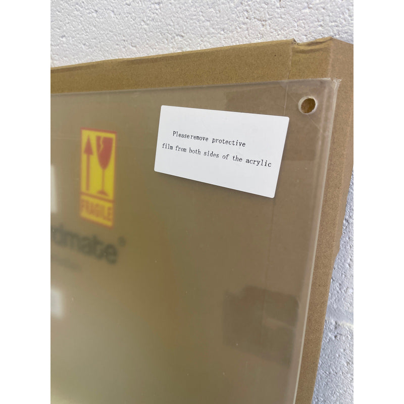 Guardmate Blank Acrylic Dry-Erase Board 18" x 14" Clear, Wall-Mount with Markers