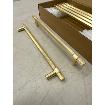 6-Pack Goo-Ki 7-1/2" Hole Center Cabinet Pulls Light Brushed Brass, Hardware