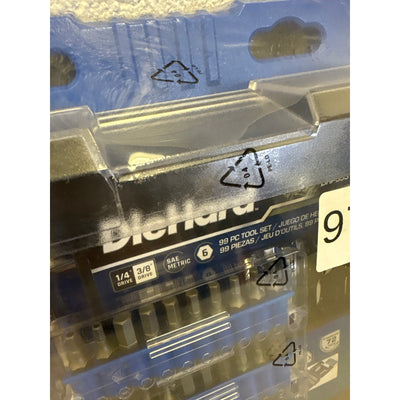 DieHard 1/4" and 3/8" Drive Tool Set, SAE & Metric, 99 Piece 72 Tooth - DHP55312