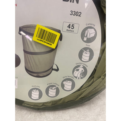 YUDI & GARDEN 45 Gallon Hard Bottom Collapsible Garden Bag, Green, Trash Can