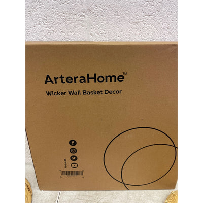 Artera Home Circular Wall Basket Decor Set, 9 Piece Wicker Circles Varied-Brown