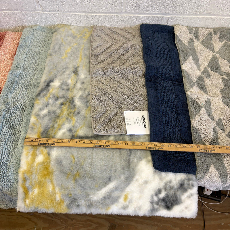 Mix of 8 Small Rugs, For Kitchen, Bathroom, Entryway, Nonslip Textured Bath Rugs