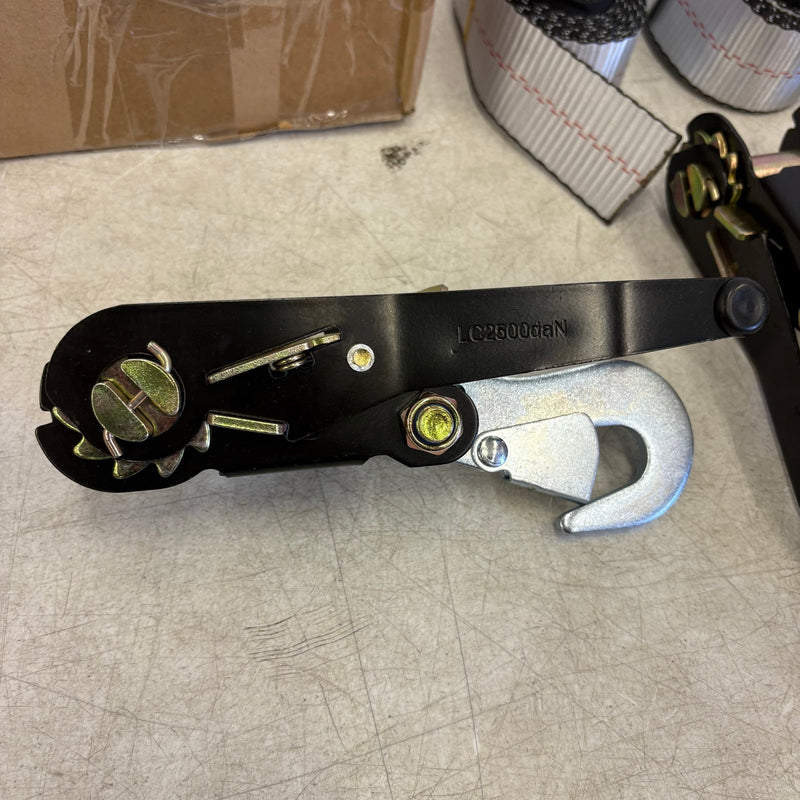 Waltyotur 4 Pcs Auto Lanyard Ratchet Straps 2 x 96 Gray / Black 3300 LB CAP