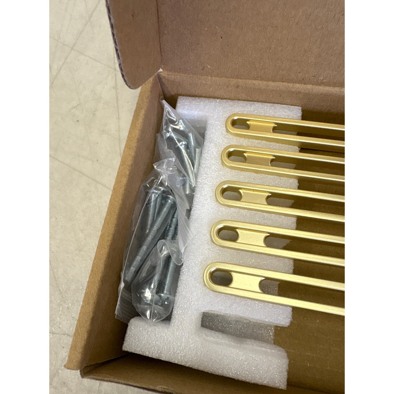 Goo-Ki 6-Pack 7-1/2" Hole Center Cabinet Pulls Light Brushed Brass, Hardware