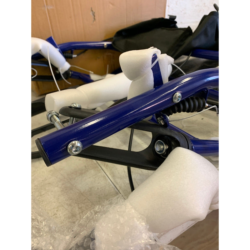 Medical Rollator Walker with Seat Foldable Blue Adjustable Seat w Storage Pouch
