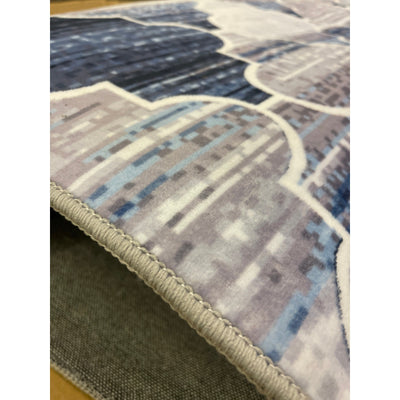 6' x 9' Blue & White Large Area Rug Soft Abstract Design, Geometric, 100% Polyester
