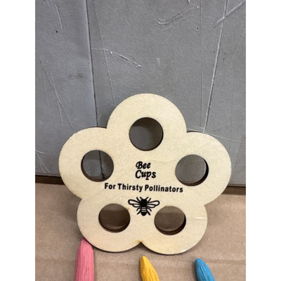 Bee Cups Pollinator Feeder Set, 5 Colorful Resin Water Cups with Feeding Tool