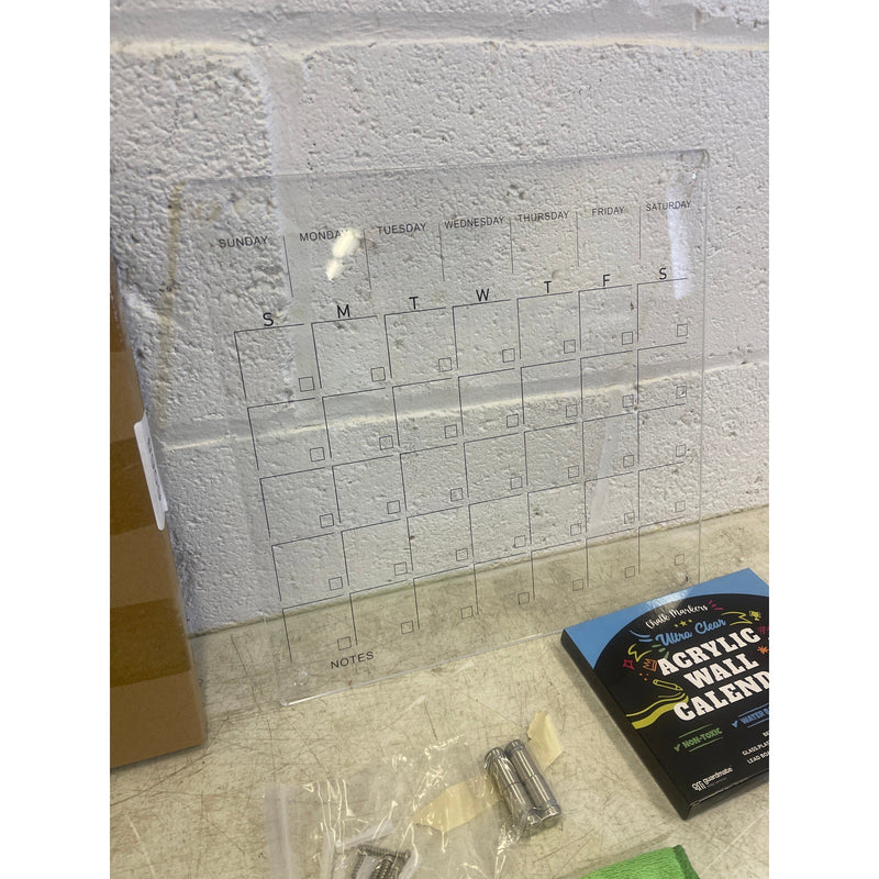 12" X 12" Guardmate Acrylic Wall Calendar Clear Calendar Whiteboard