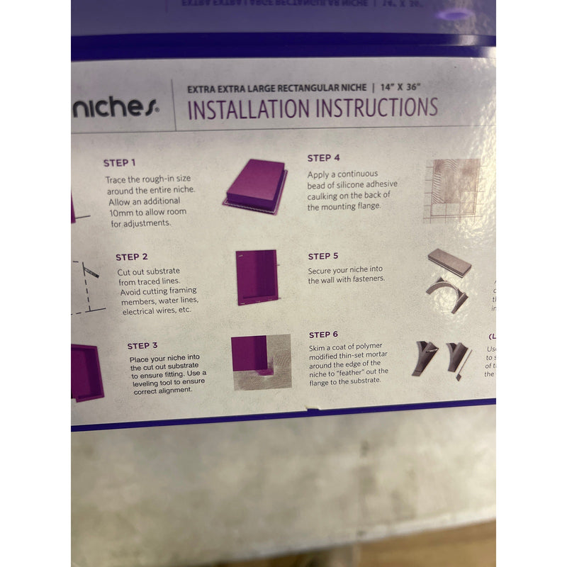 EZ-NICHES Extra Extra Large Rectangle 14" X 36" - EZ-XXLRN Ready for Tile