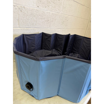 Jasonwell Foldable Dog & Pet Bath / Pool, 39.5", Blue, PVC material, Easy Drain