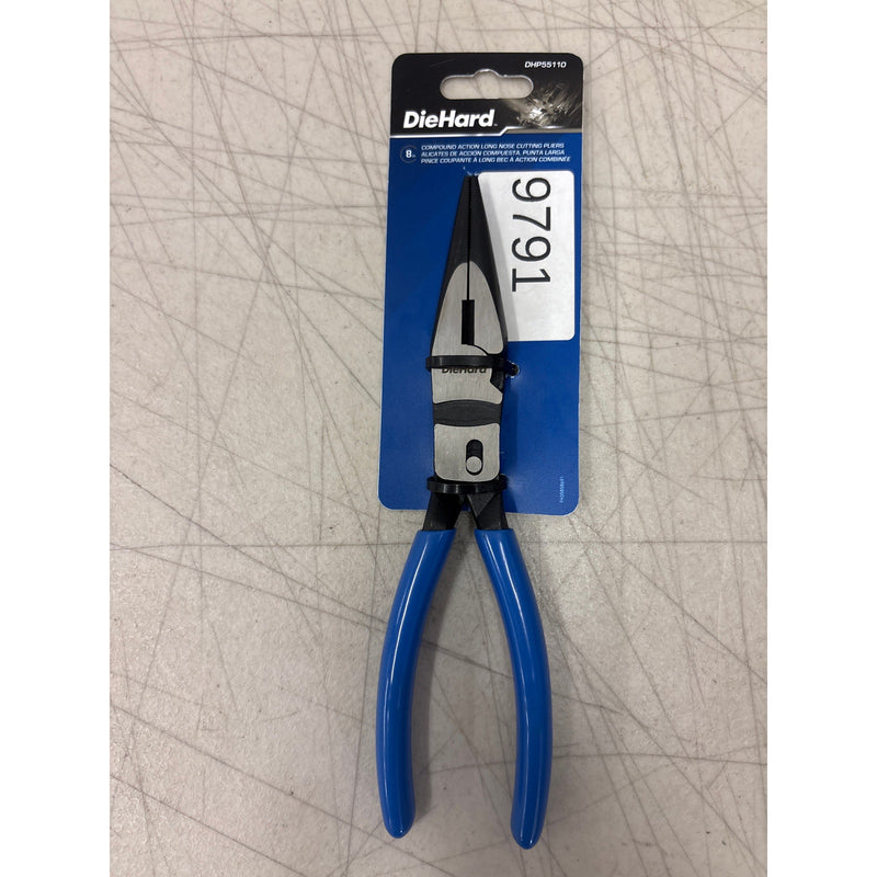 DieHard 8" PivotForce Long Nose Cutting Compound Action Plier Hand Tool DHP55110