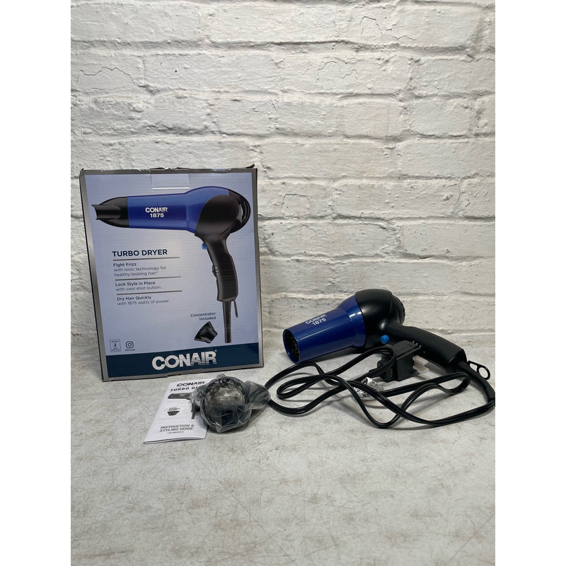 Conair Turbo Hair Dryer, Concentrator Included, 2 Heat & 2 Speed Settings