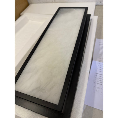 Doraimi Natural Alabaster Wall Sconce,16" x 6" LED Light Fixture - Black