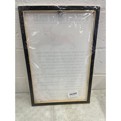 Corgi Wall Art Dog Poster Framed Quotes Corgi's House Rules 16x24 inch