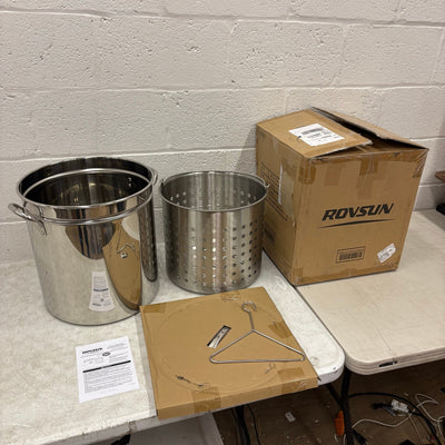 ROVSUN 36 QT Stainless Steel Stock Pot with Steamer Basket & Lifting Hook