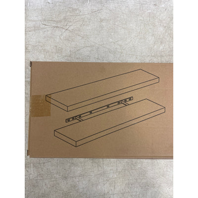 2-Pack Floating Wall Shelves Black 24x8x1.5" Invisible Brackets, Modern Storage