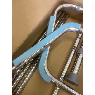 Toilet Safety Rail w Foot Rest Height Adjustable 400LB Steel Foldable & Portable