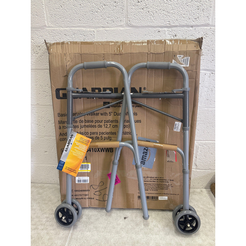 Medline Heavy Duty Bariatric Extra Wide Folding Walker w 5" Wheels Up to 600 lbs