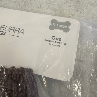 Koolaburra by UGG Pet Gus Striped Dog Sweater- 20-21" Collar, Brown/White - XL