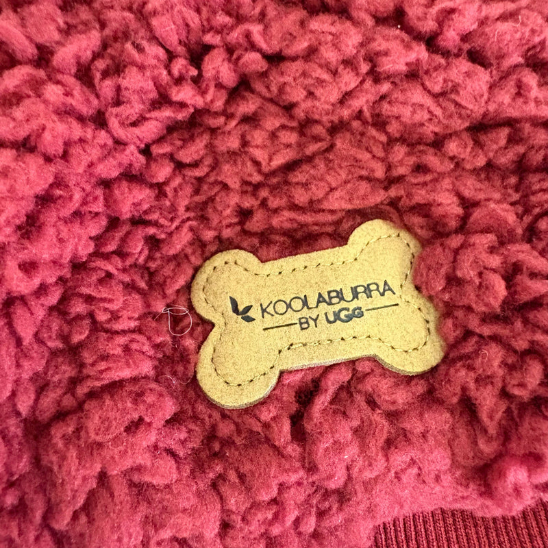 Koolaburra by UGG Pet Cozy Hoodie Dog Jacket Sweater, 20-21" Collar Red Fuzzy XL