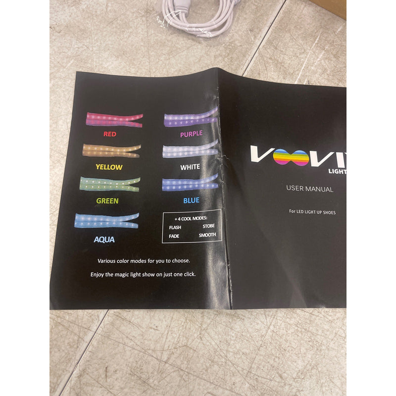 Voovix Kids LED Light up Shoes USB Charging Flashing High-top Sneakers Size 5.5