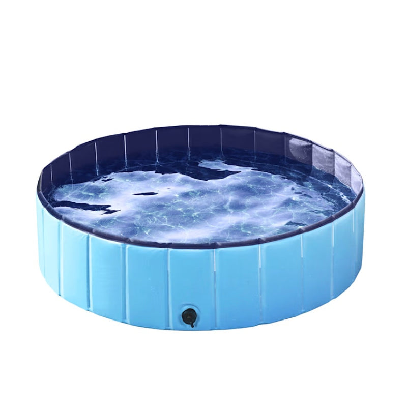 Jasonwell Foldable Dog & Pet Bath / Pool, 39.5", Blue, PVC material, Easy Drain
