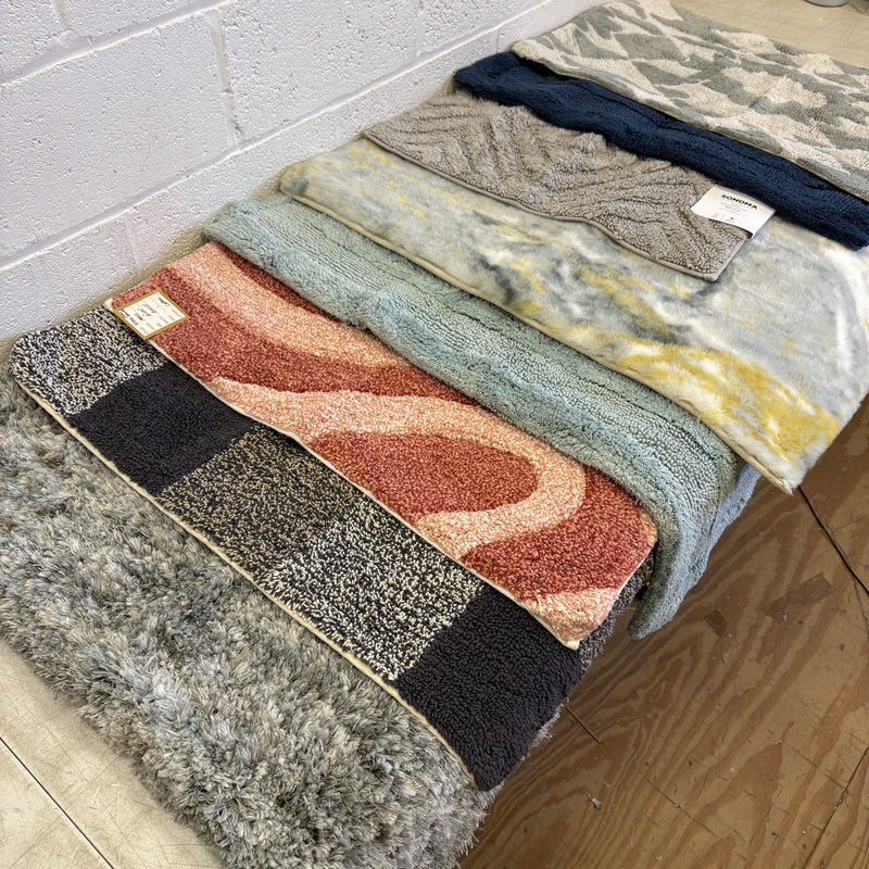 Mix of 8 Small Rugs, For Kitchen, Bathroom, Entryway, Nonslip Textured Bath Rugs