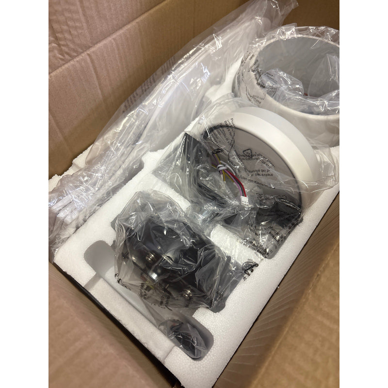 GESUM 42" Flush Mount Ceiling Fan Light w 3 Colors 6 Speeds Low Profile - White