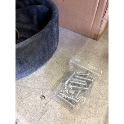 Small Cat Tower with Dangling Ball, Scratching Post, Perches, Cave, & Bed - Gray
