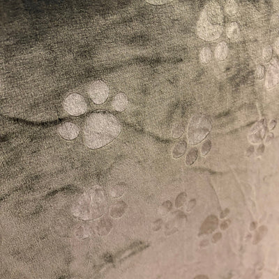 Ugg Dog Blanket 40" x 50" Paw Print Design, Fluffy & Soft Side - Dark Brown
