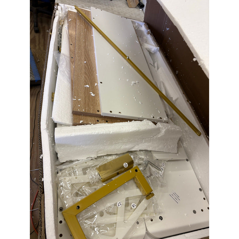 Tribesigns Shoe Cabinet, Shoe Rack w/ 3 Flip Drawers White, Missing Hardware