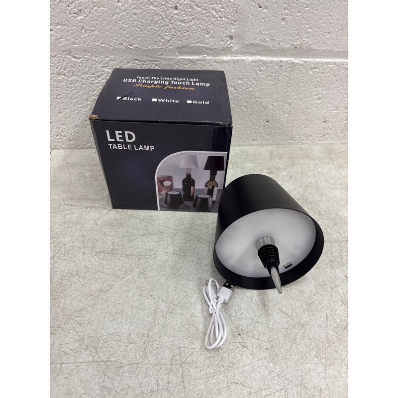 LED Wine Bottle Lamp 3-Color Wireless Bottle Table Touch Control - Black