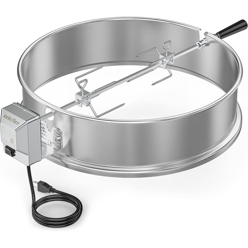 Universal Stainless Steel Rotisserie Ring Kit 22" Charcoal Kettles Full Rotation