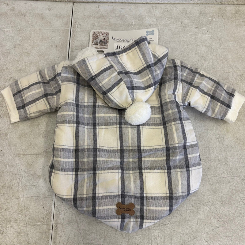 Koolaburra by UGG Pet Alfie Pajama w Hood Dog 17-18" Collar Gray Plaid - Large