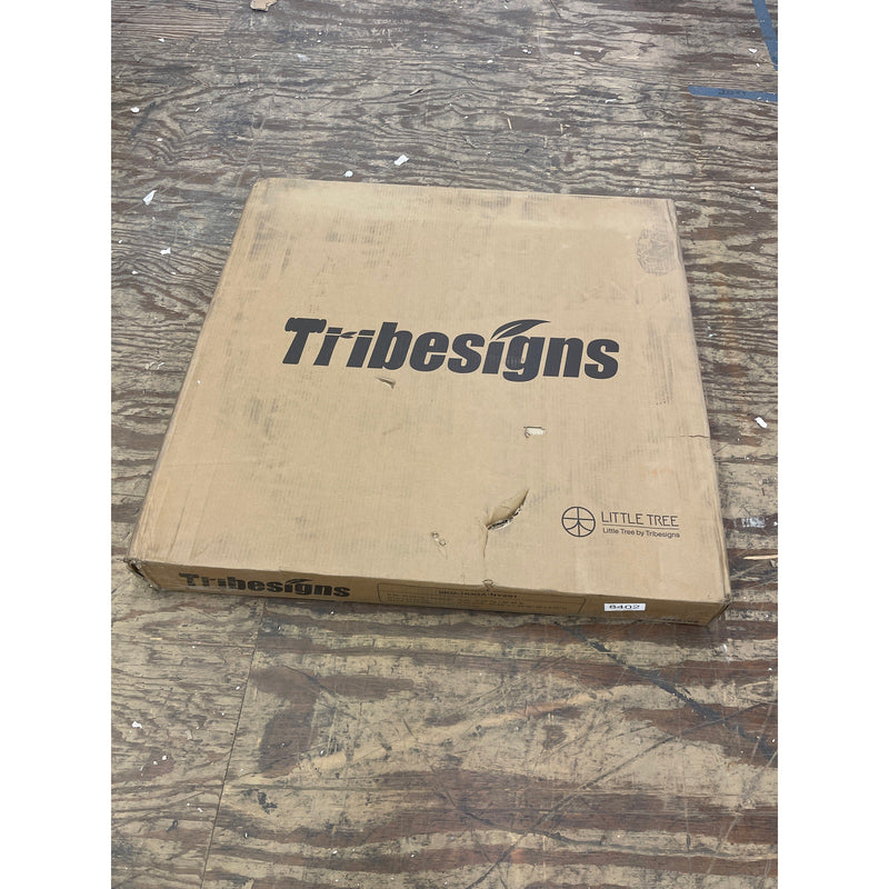 Tribesigns 32" Wooden Coffee Table 2-Tier Round Cocktail Table w Shelf Tan/White