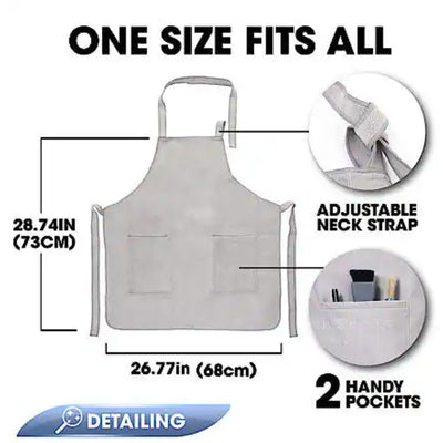 PACK-OF-5 AutoCraft Detailing Apron Microfiber Water Resistant Lightweight, Gray