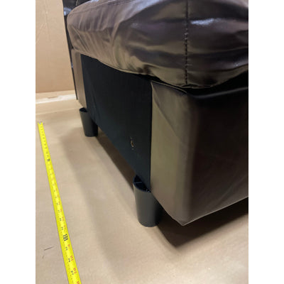 31 x 31 x 26" Leather Chair with Ottoman Footrest, Living Room Furniture, Brown