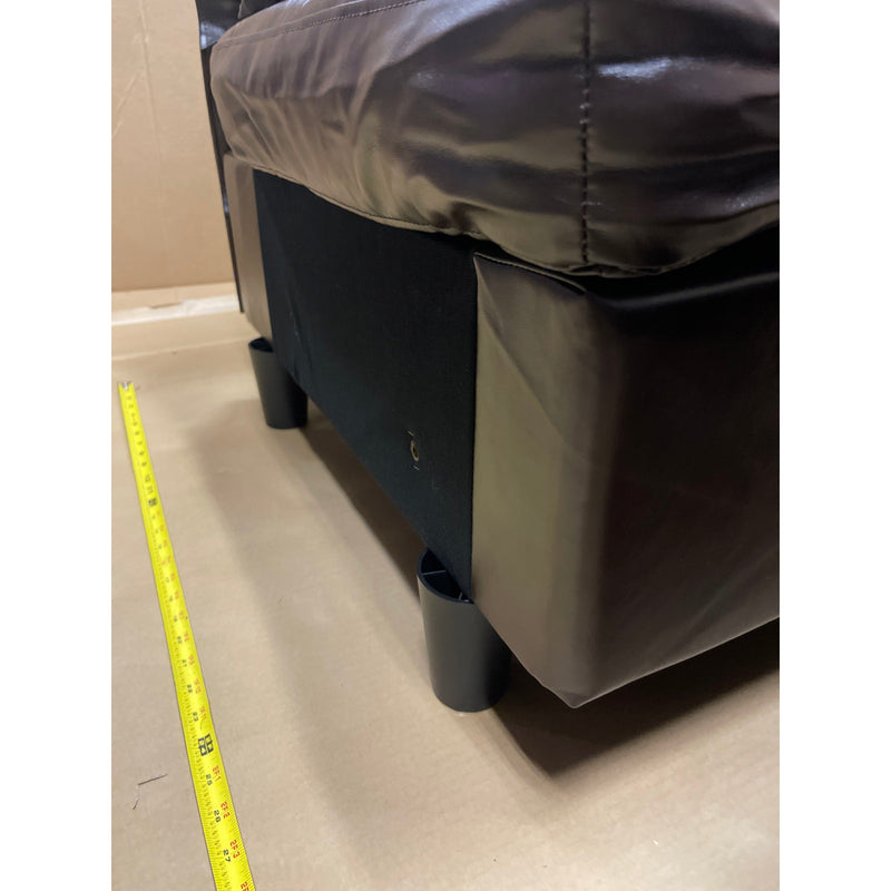 31 x 31 x 26" Leather Chair with Ottoman Footrest, Living Room Furniture, Brown