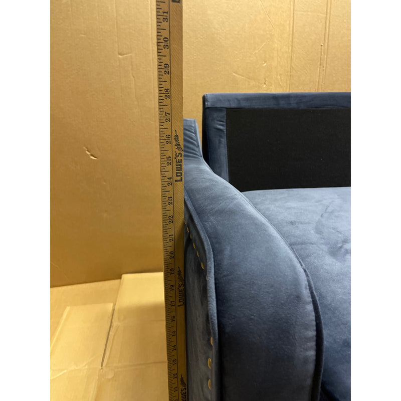 52x31x29" Sectional Couch PIECE, Love Seat, Living Room Furniture, Soft Velvet - Dark Blue