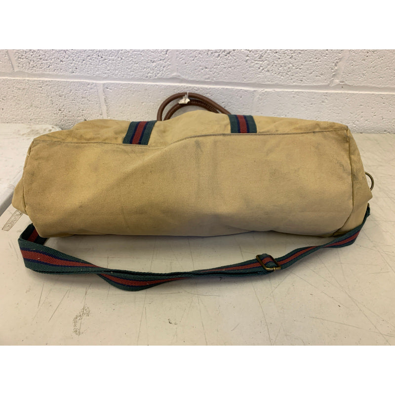 Ralph Lauren Fragrances Tote Bag Tan with Green , Blue and Red Stripe